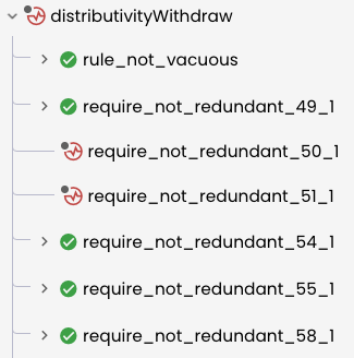 Screenshot of rule report showing a redundant require check